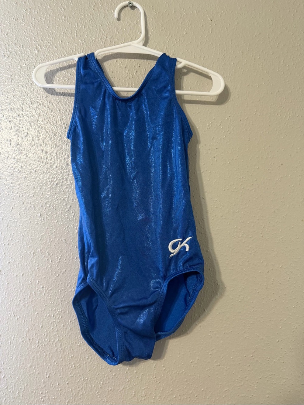 GK Shiny Cobalt Blue Kids One-Piece Leotard- Gymnastics Leotard